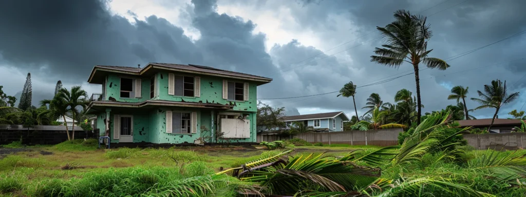 a sturdy house in hilo, hawaii, fortified with hurricane shutters and updated insurance policies, ready to withstand the powerful winds and heavy rains of a hurricane hiki.